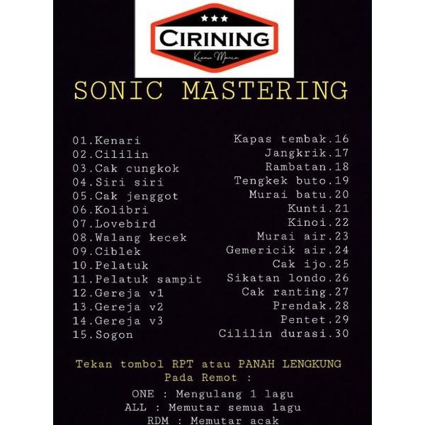 [Allthebest] mp3 player musik mp3 masteran burung kicau sonic master musik bok