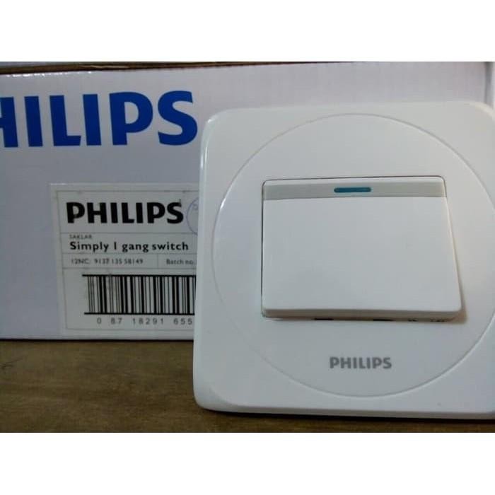 [Allthebest] Saklar Hotel Saklar 2 Way Saklar Tunggal Engkel Hotel PHILIPS SIMPLY