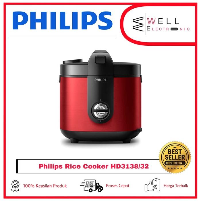 [Allthebest] RICE COOKER PHILIPS HD3138 Premium Plus Rice Cooker - HD 3138 Garansi