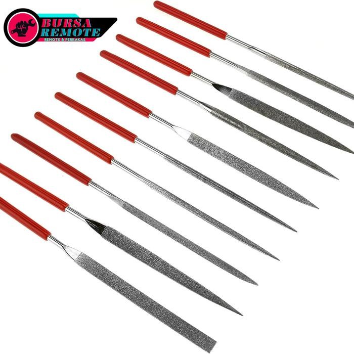 Mini Diamond Stainless Kikir Set 10 Pcs Kikir Intan
