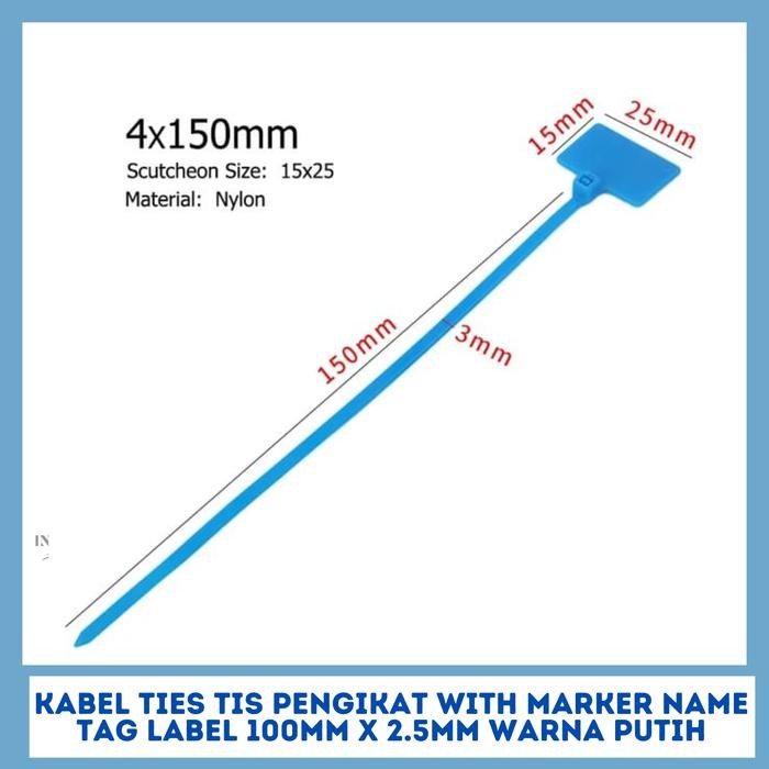 

Kabel Tis Maker Tie Cable Ties Marker Name Tag Pengikat Label Nama 100Mm X 2.5Mm Warna Random