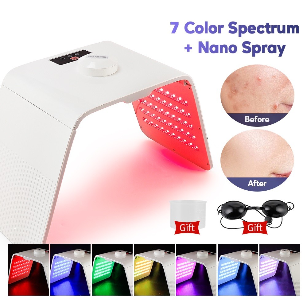 Foldable LED Mask 7 Colors PDT Nano Spray SPA Facial Skin Moisturizing Water Supplement Spray Spectr
