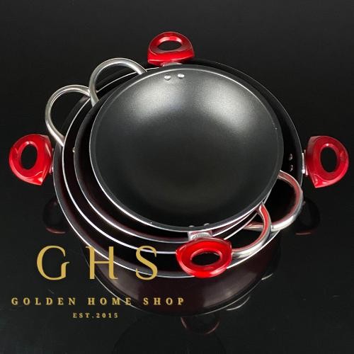 GHS - Wok Pan 30, 32, 36, 40 cm Kuali Teflon Anti Lengket Wajan Supra Penggorengan Kitchenware