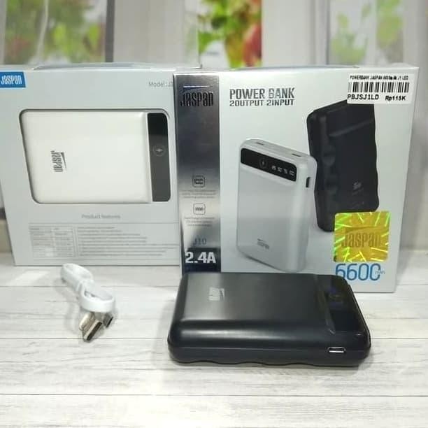 Powerbank Jaspan 6600Mah J10 Led 2Output 2 Input