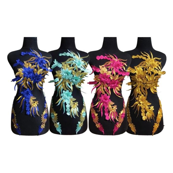 Renda Bordir Bunga Tempel Motif Cendrawasih