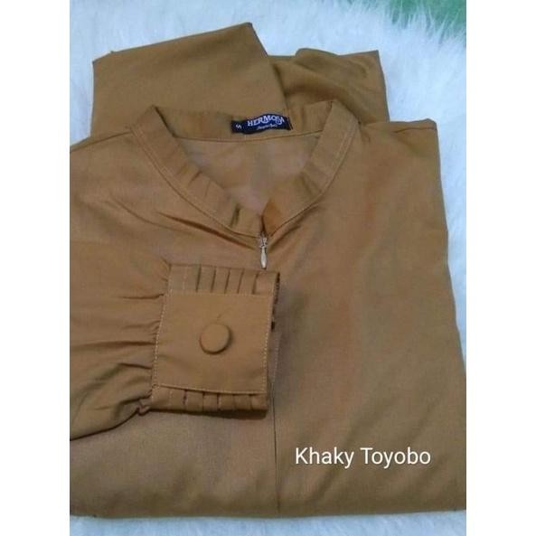 Gamis Pdh Khaki Toyobo Jumbo-Seragam Pns Khaki-Seragam Pdh Coklat Terbaru