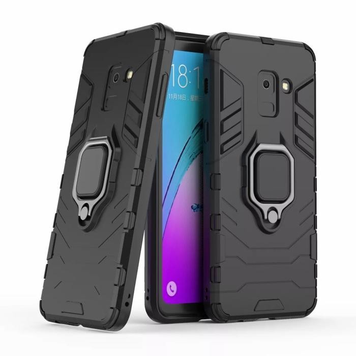 CASE SAMSUNG A8 PLUS 2018 RUGGED ARMOR ROBOT STANDING IRING