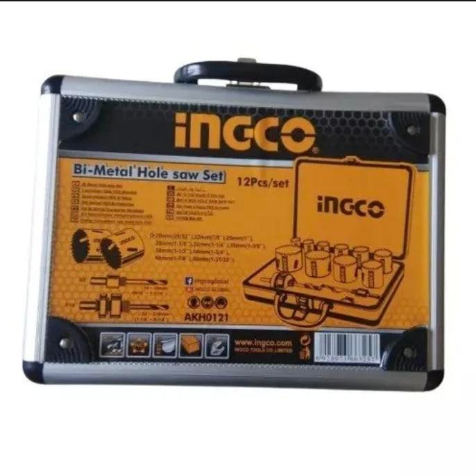 AKH0121 12PCS HSS BI-METAL HOLESAW HOLE SAW BESI METAL INOX SET INGCO