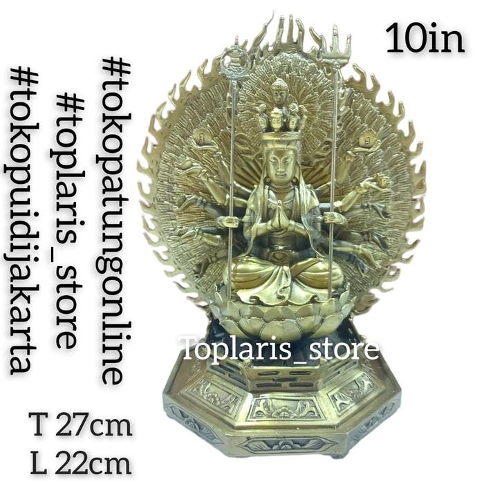 Patung Kwan Im Seribu Tangan Kuningan 01