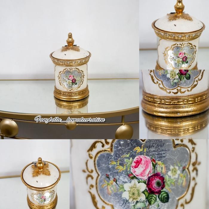 Pajanga Keramik Guci Vas Bunga Keramik Emas Gold Mewah Dekorasi