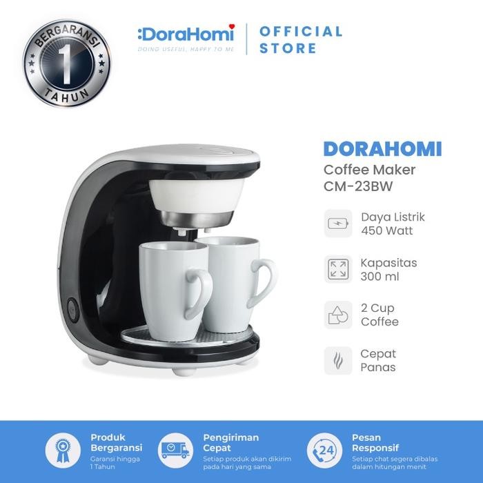DORAHOMI Coffee maker mesin pembuat kopi otomatis low watt 2 cangkir