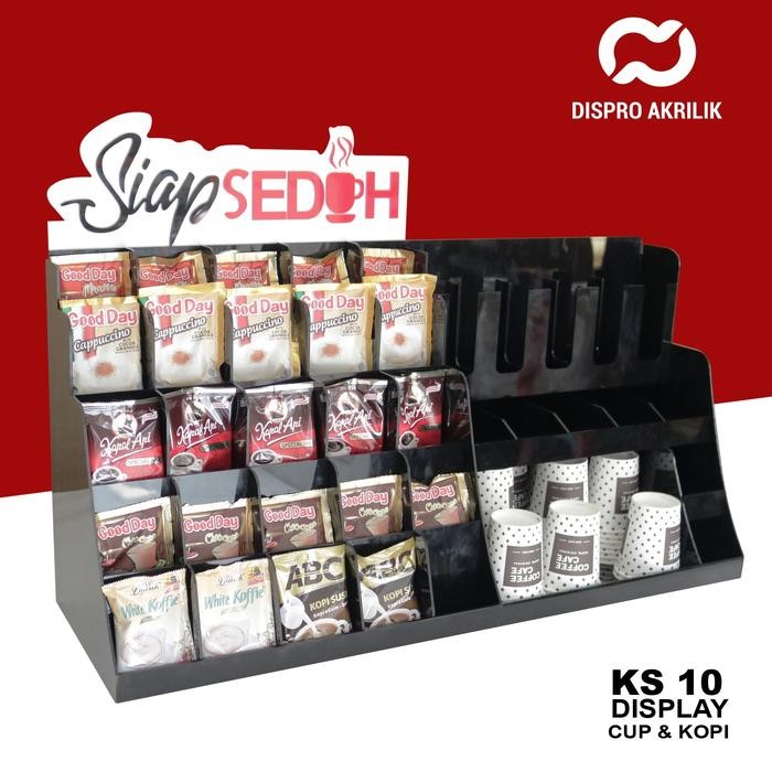 Akrilik Display Kopi seduh Custom Rak