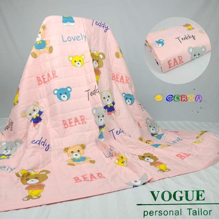 Selimut Traveling Katun Vogue 180x200 Cm Motif Teddy Bear