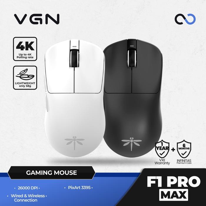 VGN Dragonfly F1 PRO MAX 4K Wireless Light Weight Gaming Mouse