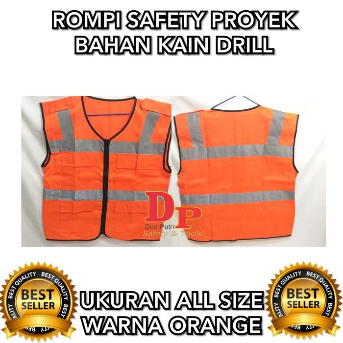 ROMPI SAFETY PROYEK BAHAN KAIN DRILL ORANGE