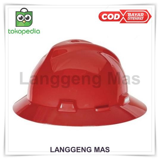 Helm Safety MSA Full Brim Merah / Helmet Safety MSA Full Brim