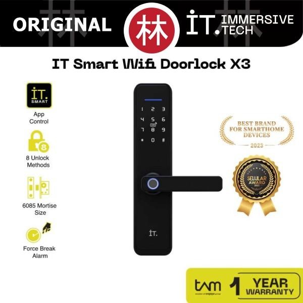 IT iBox X3 Smart Door Lock Handle Wifi Fingerprint RFID NFC IP55 Resmi TAM PLUS+