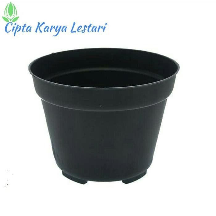 PREMIUM pot plastik hitam 20 cm