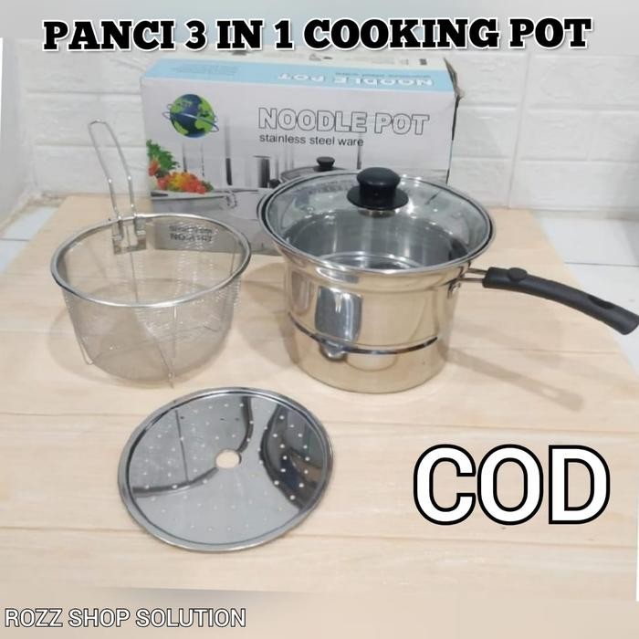 PREMIUM Panci Kentang 3 in 1 / Kukus Rebus Goreng / Panci Penggoreng Kentang