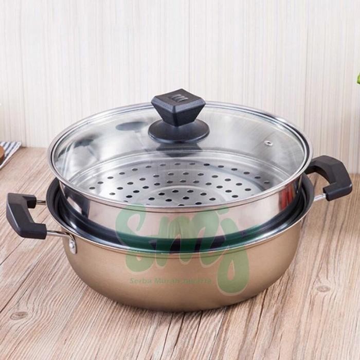 PREMIUM PANCI BMW 1 SET 2PCS PANCI KUKUS STEAMER DANDANG WARNA KUE 2 SUSUN