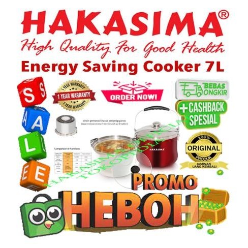 PREMIUM HAKASIMA ENERGY SAVING COOKER 7 L PANCI KUKUS PRESTO STAINLESS STEEL