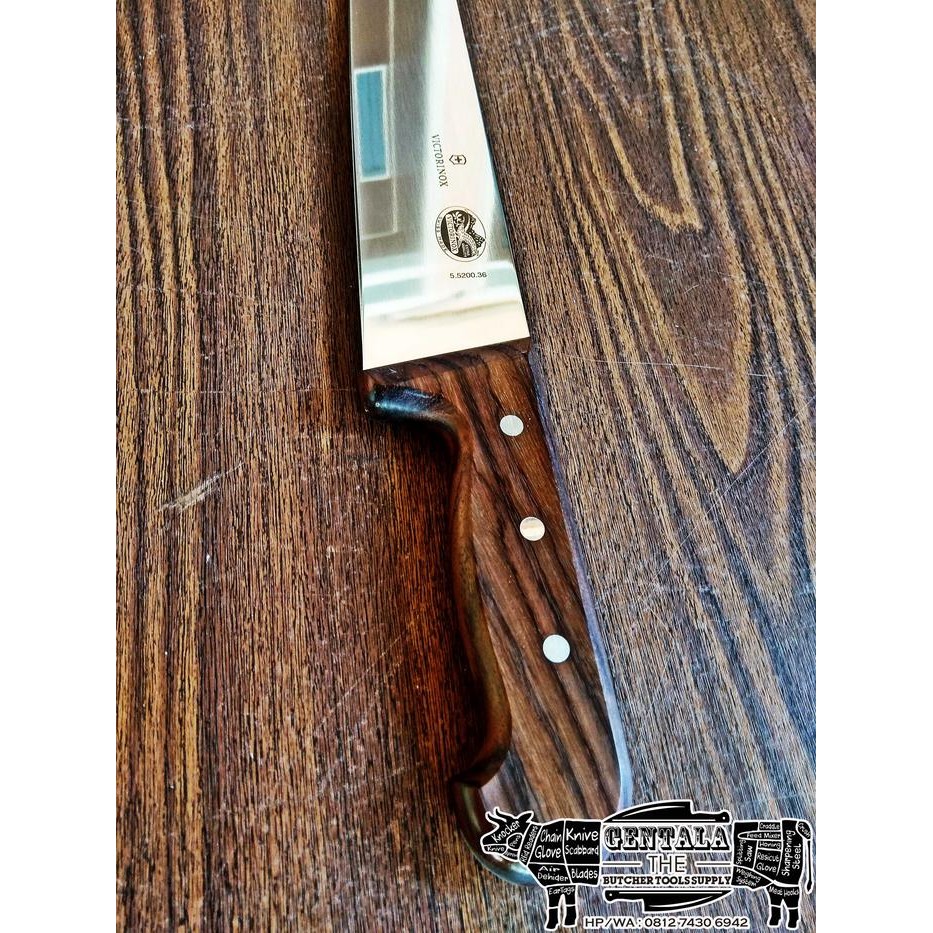 (Expert) Pisau Sembelih Butcher Victorinox 36cm Handle Rosewood