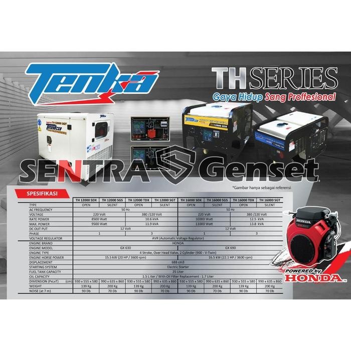 GENSET SILENT HONDA 10 KVA. TENKA TH 12000