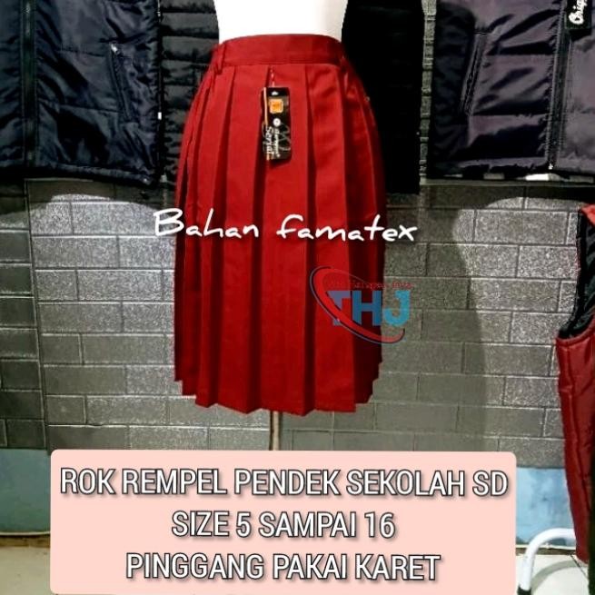 (Expert) SIZE JUMBO...Seragam sekolah Rok pendek SD SMP Rempel Merah/putih/pramuka/Rok seragam