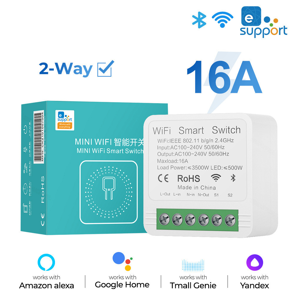 Wifi Smart Switch Ewelink App 16A Mini Light Switches 2 Way Wireless Smart Home Automation Breaker