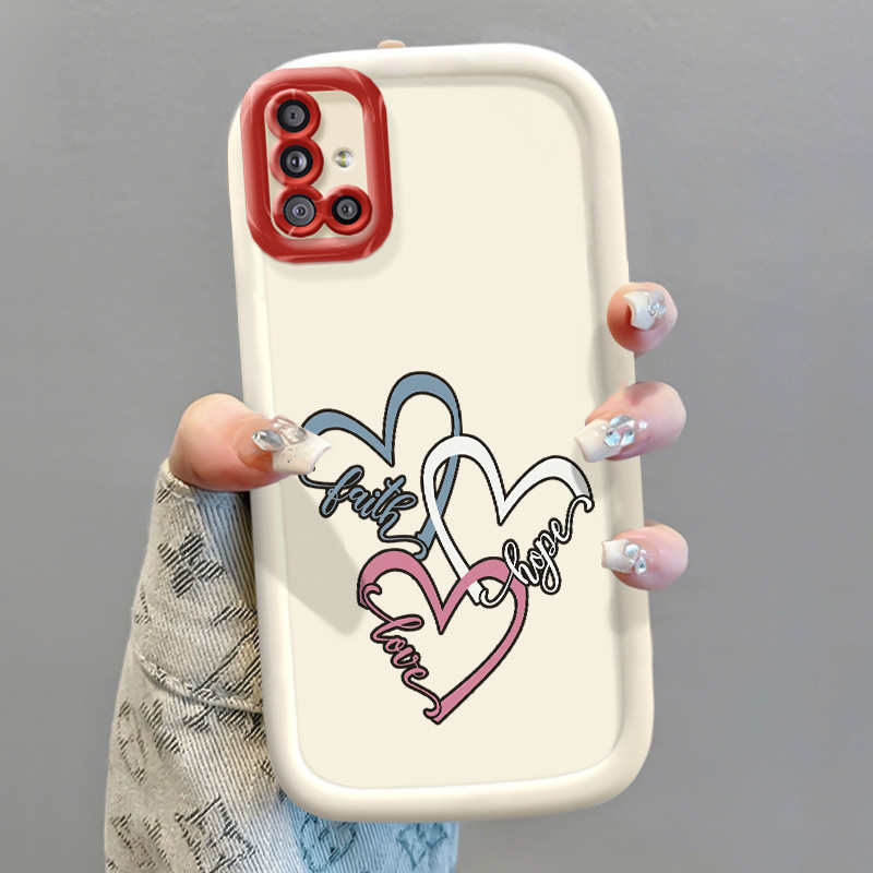 Casing Hp untuk Samsung A51 M40s Case Casing HP Softcase Puff Kasing ponsel Drop silikon tahan Cinta