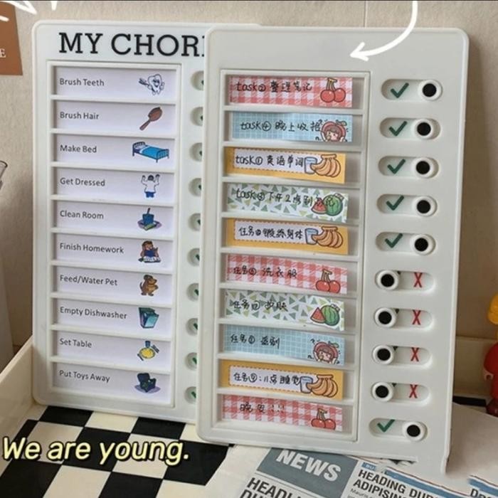 

Papan Checklist My Chores, Papan Jadwal Belajar, Papan To Do List
