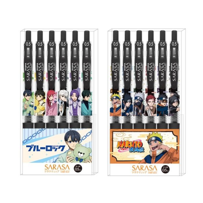 

Zebra Sarasa Blue Lock Naruto Anime Set of 6 Gel Ink Pen 0.5mm Pulpen Limited Edition