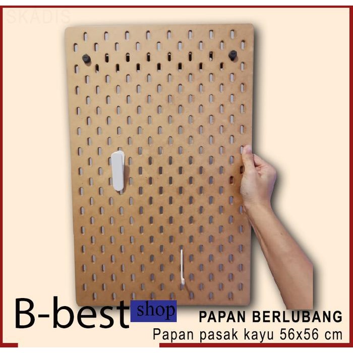 

Papan berlubang / papan organizer wall / papan pegboard 36x56 cm