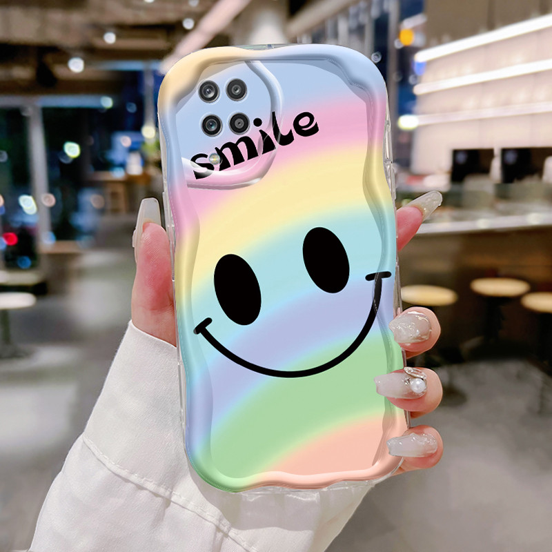 Casing Hp Untuk Samsung Galaxy A12 4G A12 5G M12 F12 Case Casing Kasus Emoji tas pelangi HP Kesing S