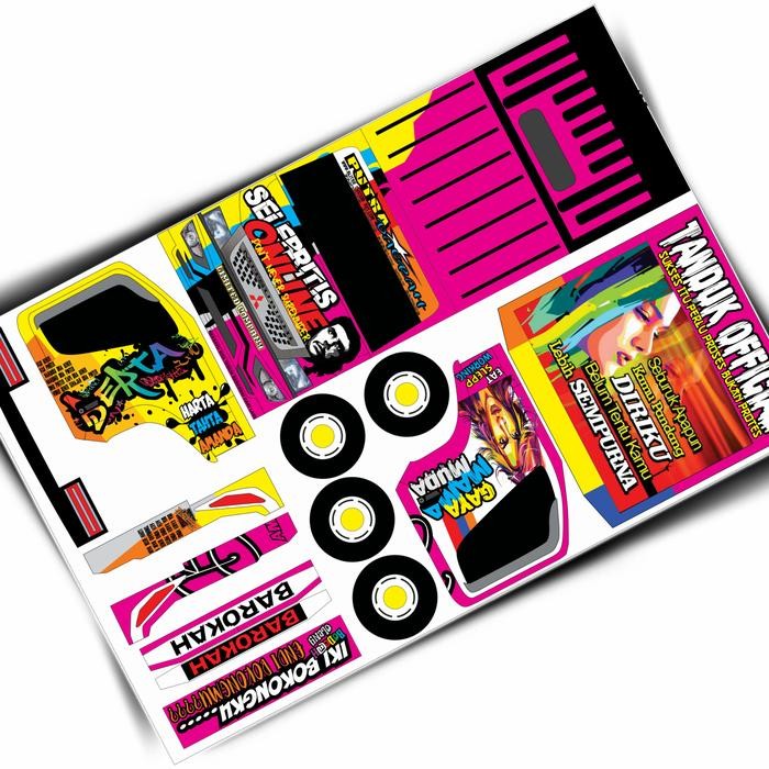 LEMBARAN POLA STIKER MINIATUR TRUK OLENG BOS CANTIK