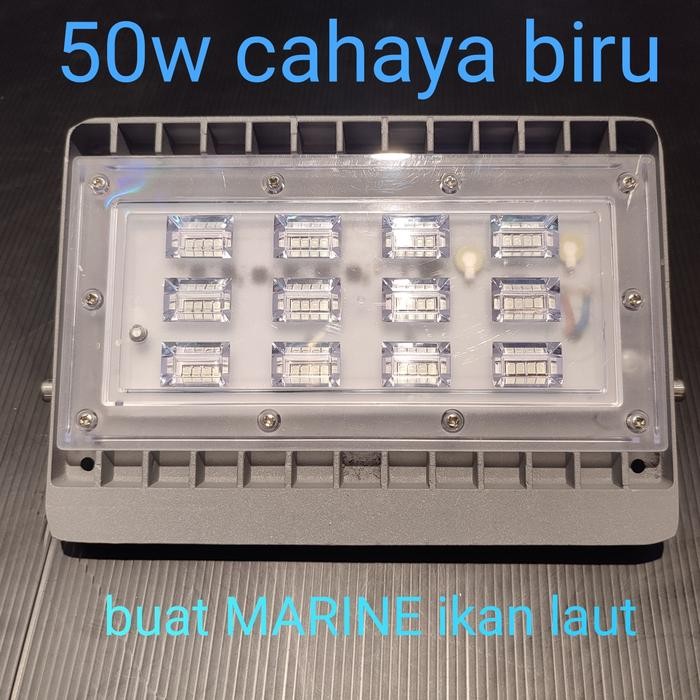 LED TEMBAK SOROT 50W BIRU BLUE MARINE TANK IKAN LAUT FREE PENSIL ALIS