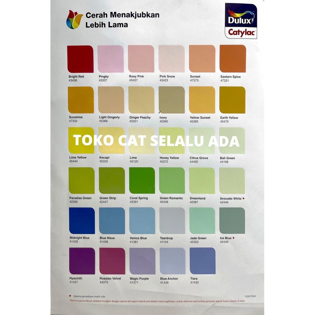 CAT TEMBOK INTERIOR DULUX CATYLAC PUTIH 1501 / WARNA CATALOG 25KG PAIL