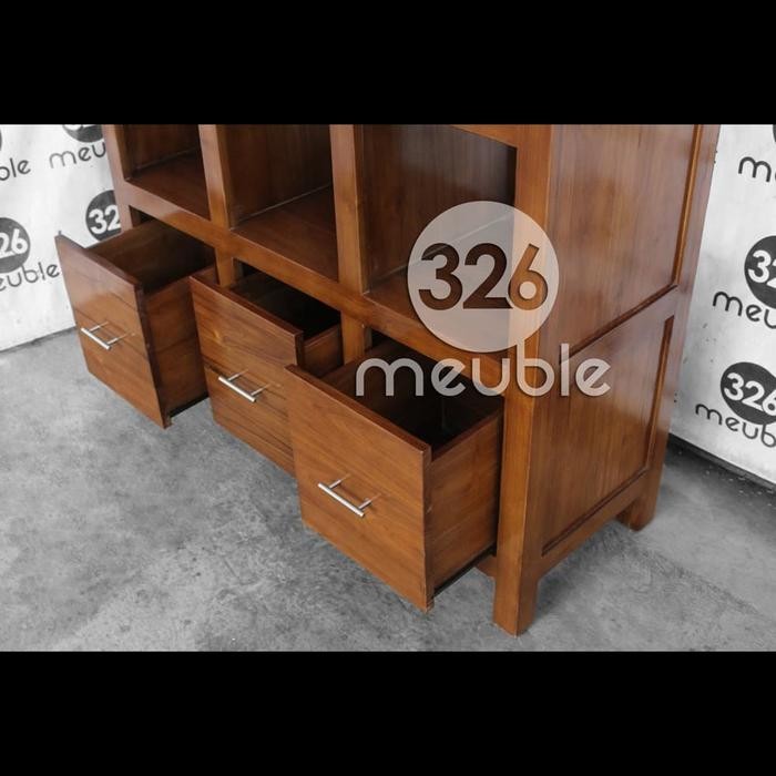 RAK BUKU MINIMALIS JATI - SEKAT RUANGAN - PARTISI RUANGAN JATI