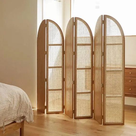 PARTISI PENYEKAT RUANGAN/SKETSEL LIPAT/PEMBATASAN RUANGAN MINIMALIS KOMBINASI ROTAN ALAMI