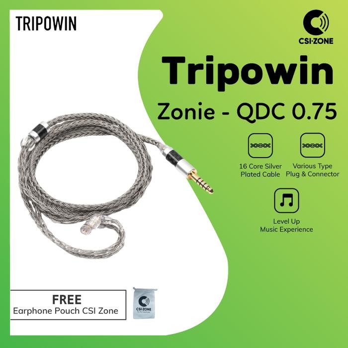 Tripowin Zonie 16 Core Upgraded Silver Plated Cable - QDC 2 Pin 0.75