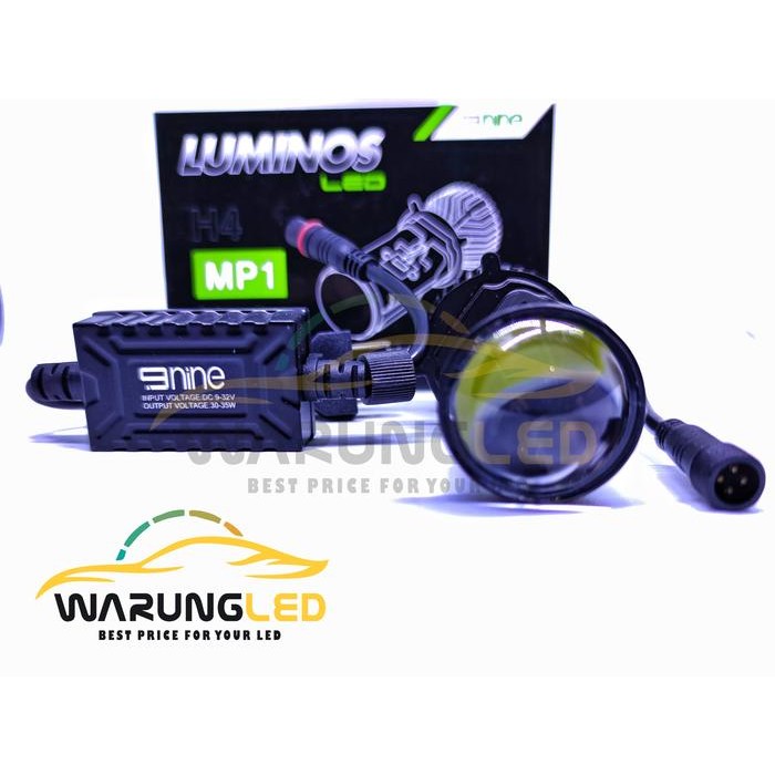 LAMPU LED H4 MINI PROJECTOR MP1 9NINE LUMINOS ORIGINAL SUPER TERANG MO