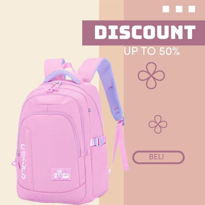 TAS RANSEL ANAK CEWEK WIBU MODEL POLOS TERBARU 2023