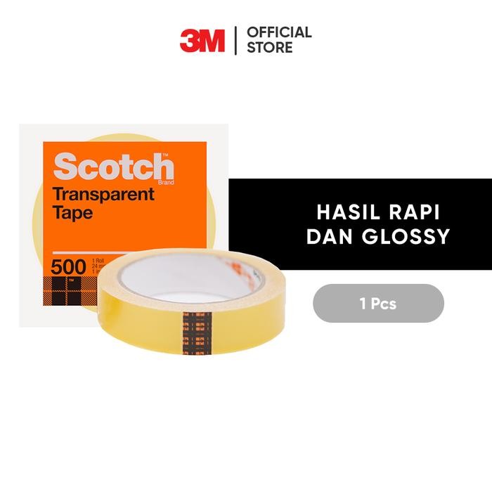

TERBARU! 3M Scotch Selotip Isolasi Lakban Bening Kecil 500 24mmx66M - 1