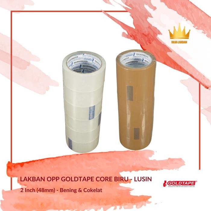 

PROMO! Lakban Plakban Bening OPP GOLDTAPE Core Biru 2 inch/ 48mm X 72 Yard, Bening/ Coklat - LUSIN