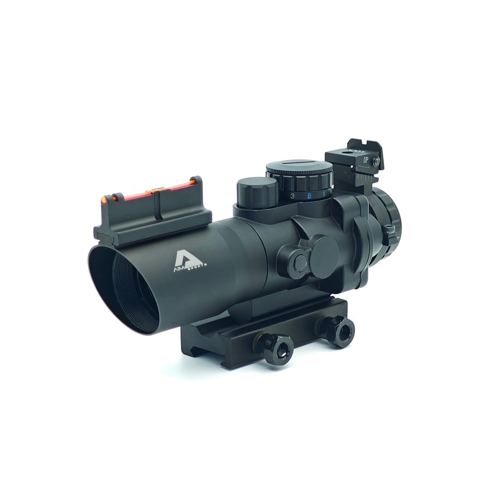 Tactics 4X32 Red Dot Sight Tri Illuminated Scope W/Fiber Optic Sight Mil-Dot Reticle Rifle Scopes