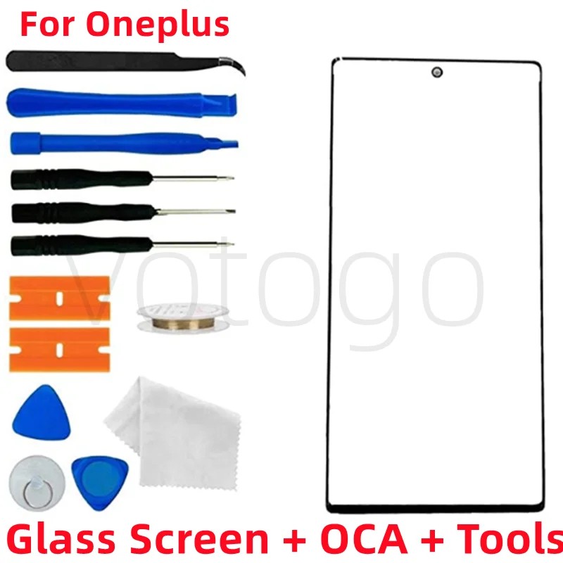 Front Outer Glass Screen + OCA For OnePlus Nord 9 10 N20 N200 CE Lite ACE 2 2V 3 3V Pro LCD Display 