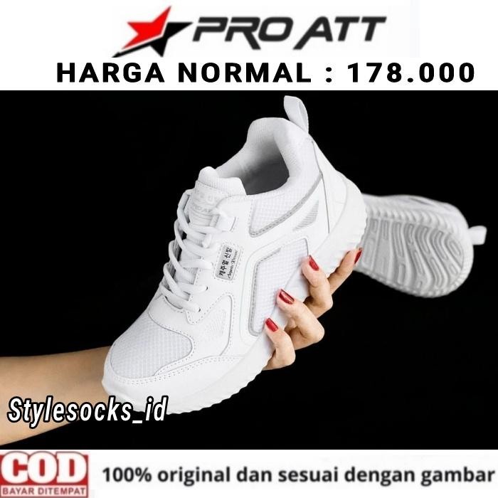 BEST SELLER SEPATU WANITA FULL WHITE / SEPATU WANITA PRO ATT PUTIH ORIGINAL 100%