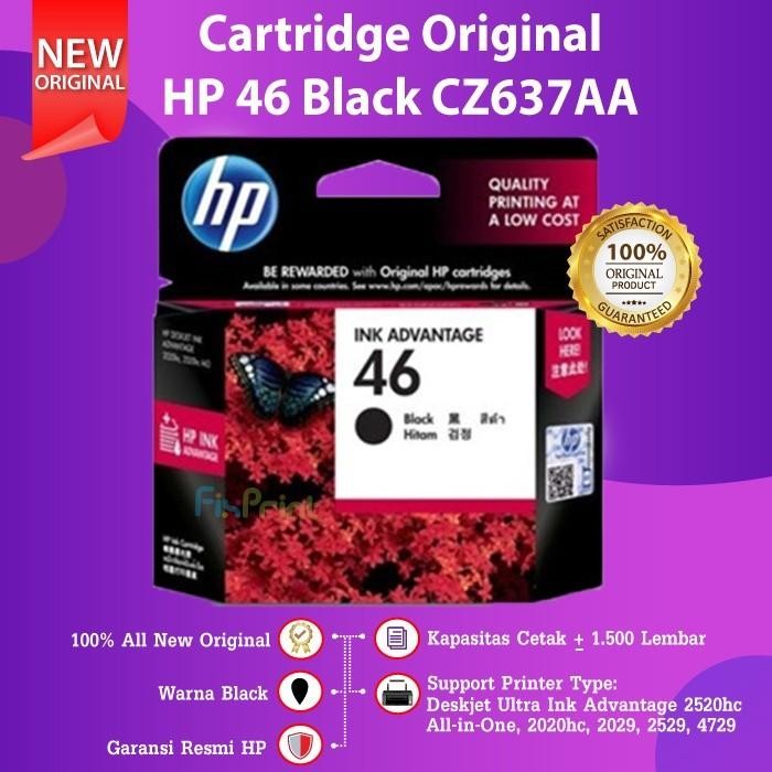

Tinta cartridge Hp 46 Black Original Garansi