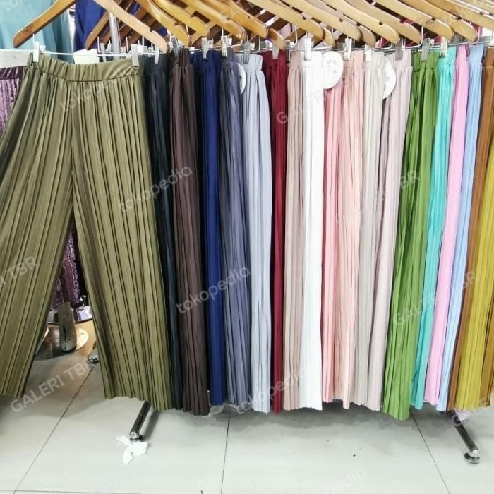 BAWAHAN KULOT PLISKET CELANA CEWE CEWEK WANITA PEREMPUAN IMPORT KOREA