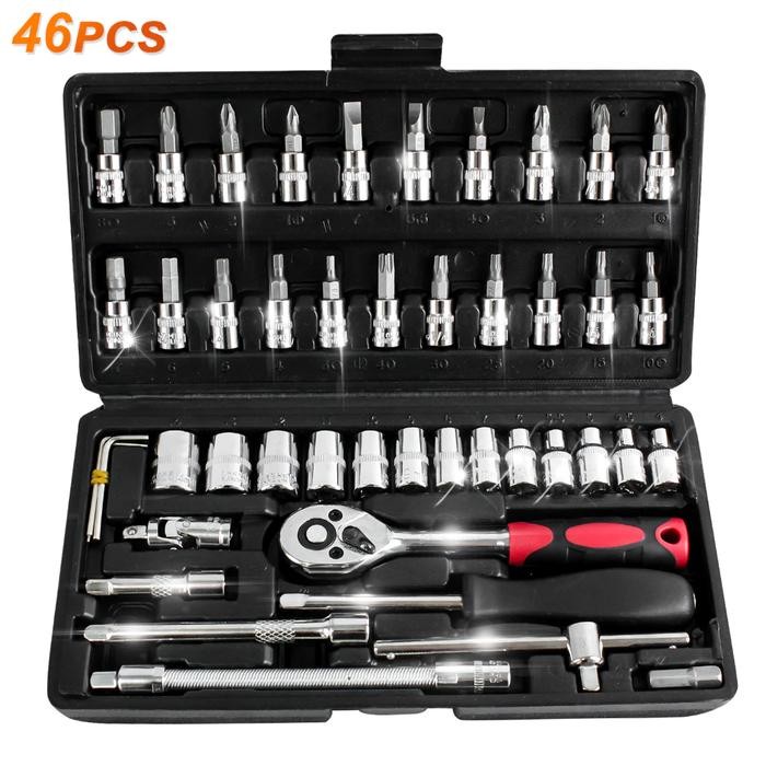 KUNCI SHOCK tekiro 46pc resmi fullset socket set sok